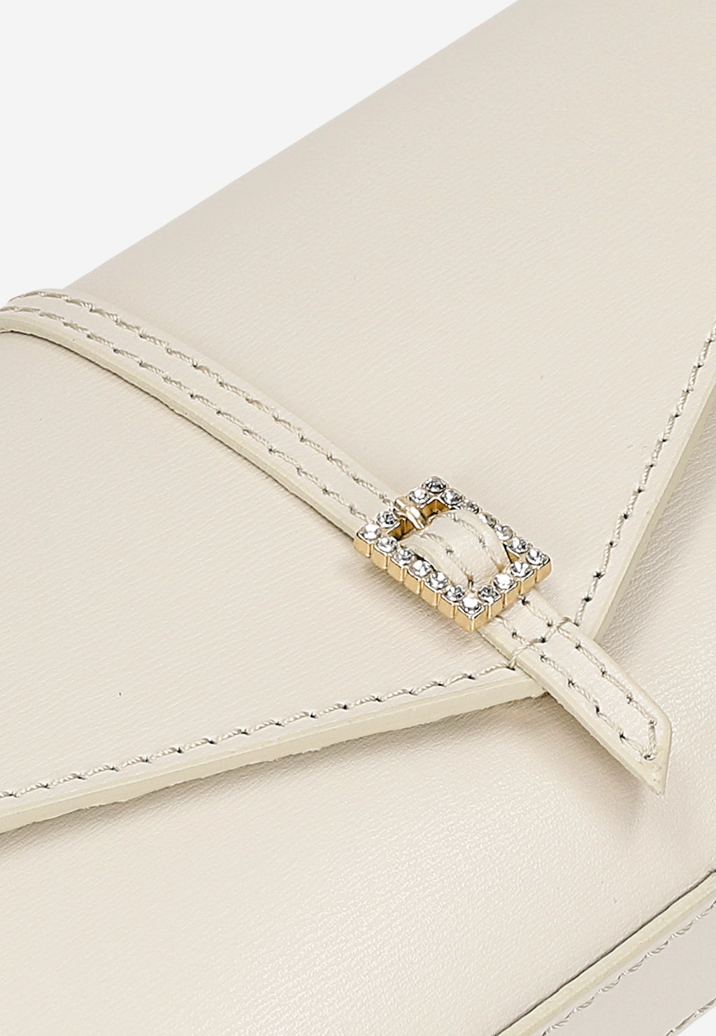Bílá kožená kabelka se zapínáním s kamínky 80302-50 Widok 8