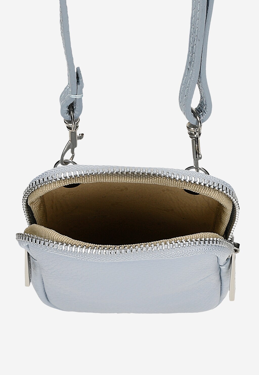 Skórzana torebka na telefon w kolorze baby blue 80103-56 Widok 6