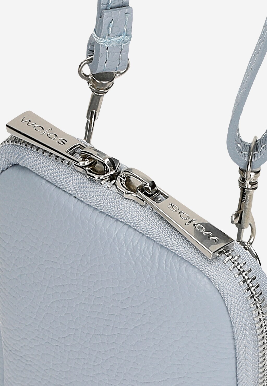 Skórzana torebka na telefon w kolorze baby blue 80103-56 Widok 7