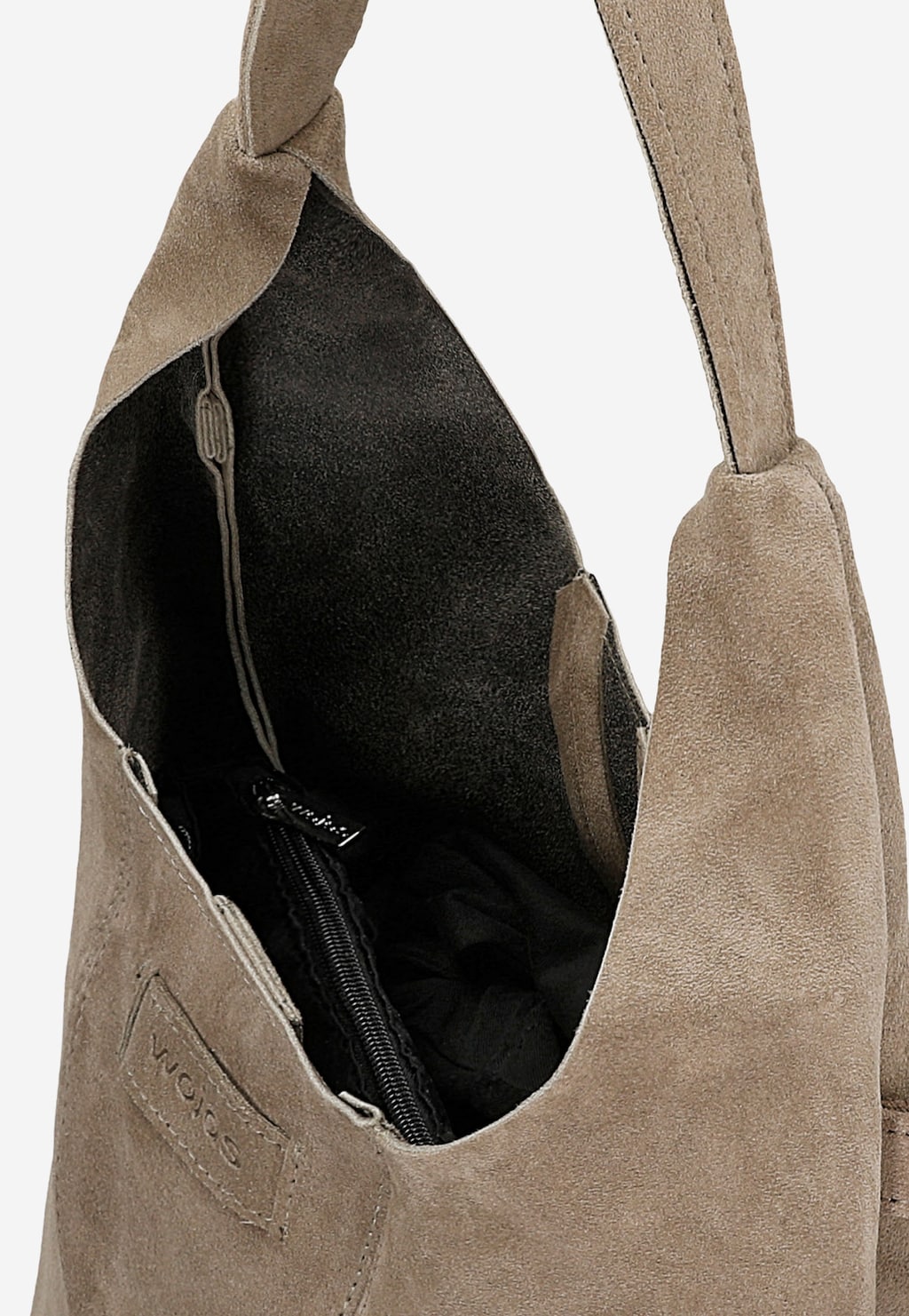 Béžová dámska kabelka z velúrovej usne 80446-64 Widok 5