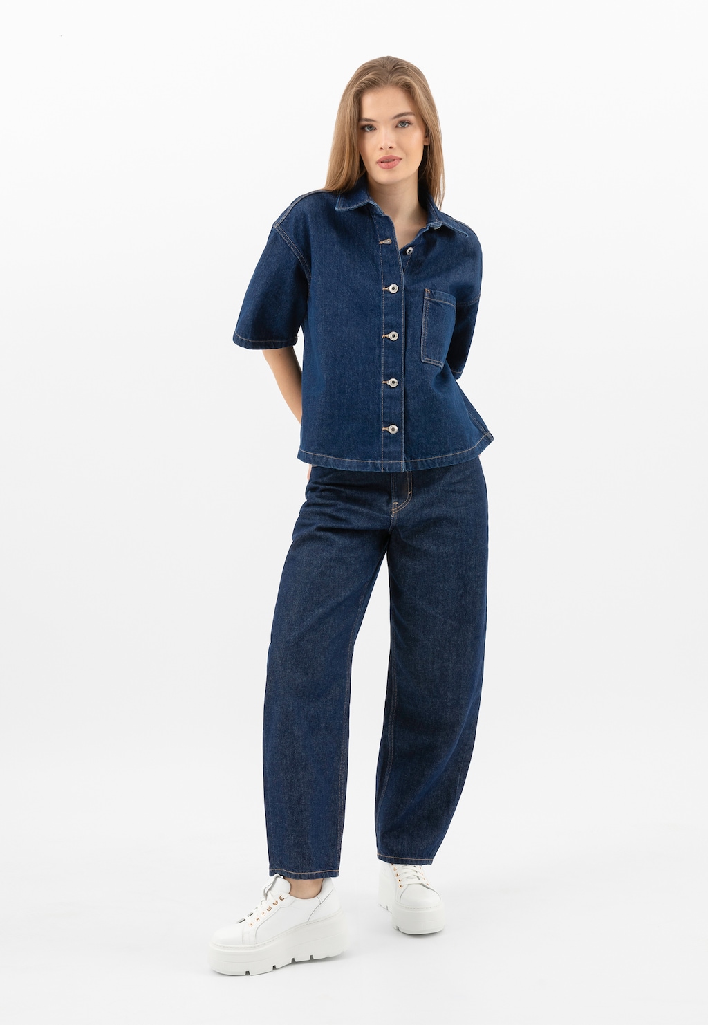 Bílé tenisky na vysoké platformě 46352-59 Widok 10