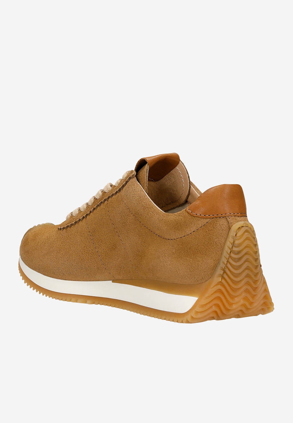 Béžové tenisky z velúrovej useň 46368-74 Widok 4