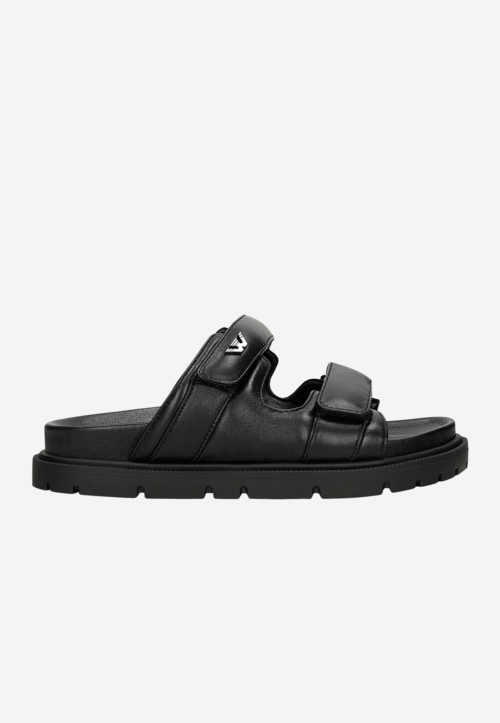 Čierne kožené dámske šľapky so suchými zipsami 74136-51 Widok 2