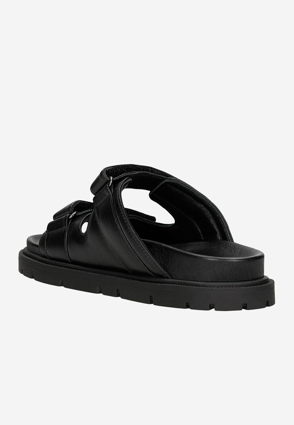 Čierne kožené dámske šľapky so suchými zipsami 74136-51 Widok 4