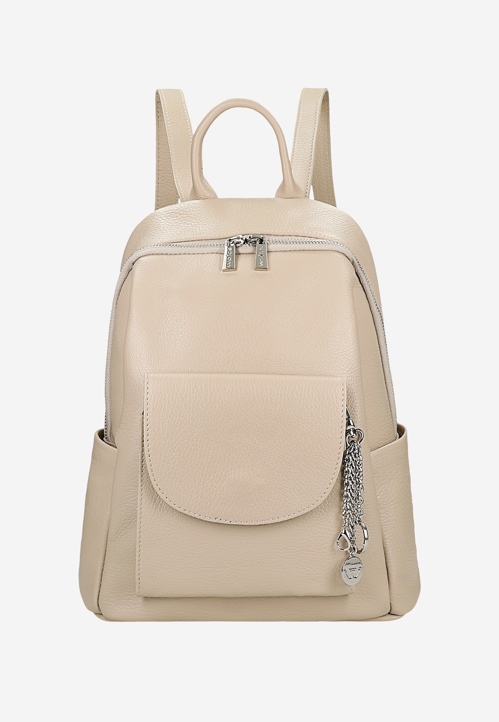 Pojemny beżowy plecak miejski ze skóry licowej 80331-54 Widok 2