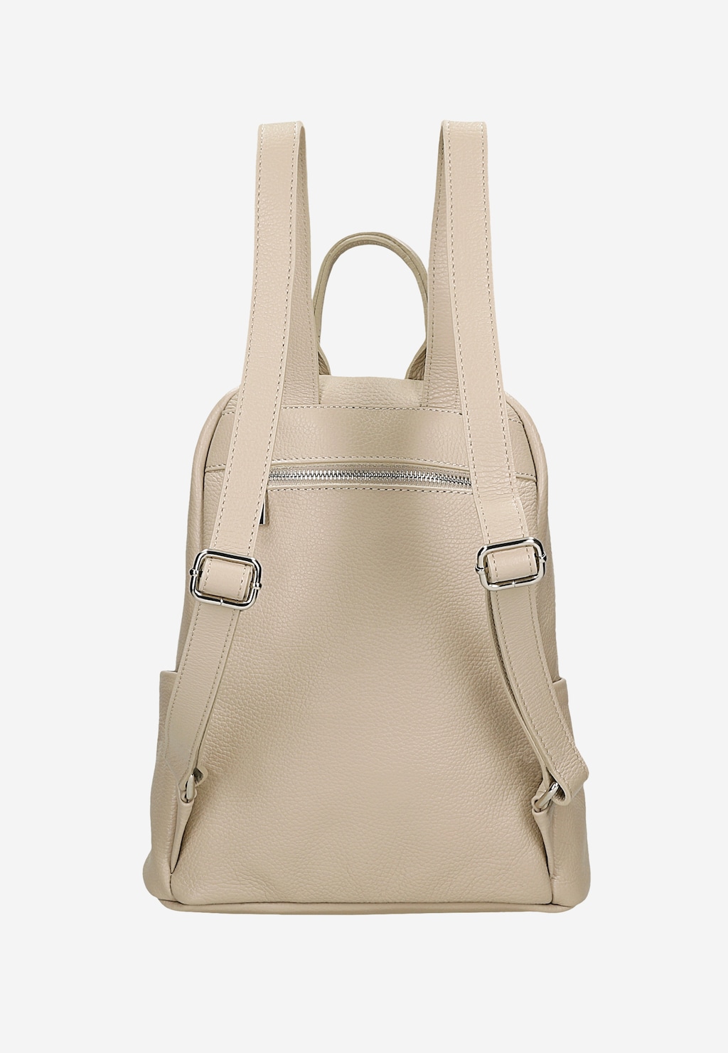 Pojemny beżowy plecak miejski ze skóry licowej 80331-54 Widok 4