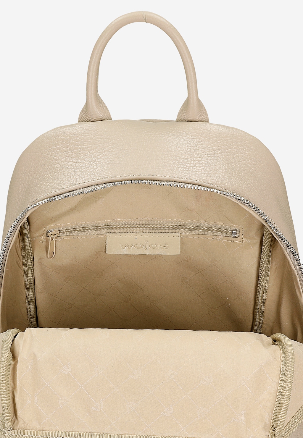 Pojemny beżowy plecak miejski ze skóry licowej 80331-54 Widok 5