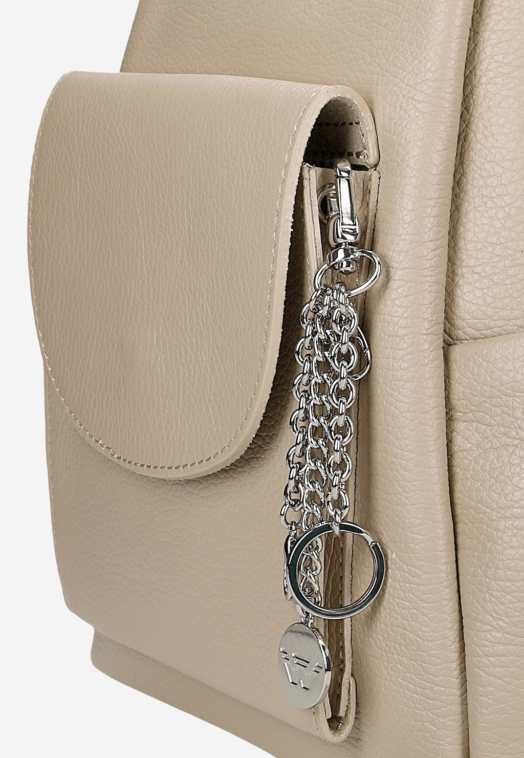 Pojemny beżowy plecak miejski ze skóry licowej 80331-54 Widok 6