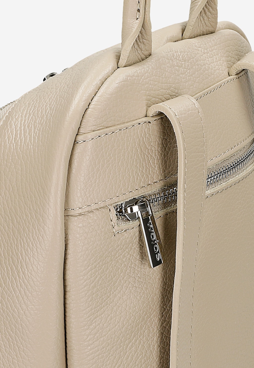 Pojemny beżowy plecak miejski ze skóry licowej 80331-54 Widok 7