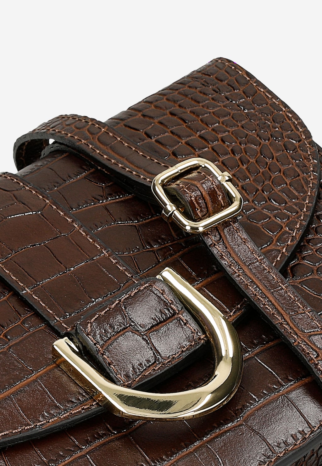 Ciemnobrązowa torebka damska z ozdobnym tłoczeniem 80351-72 Widok 7