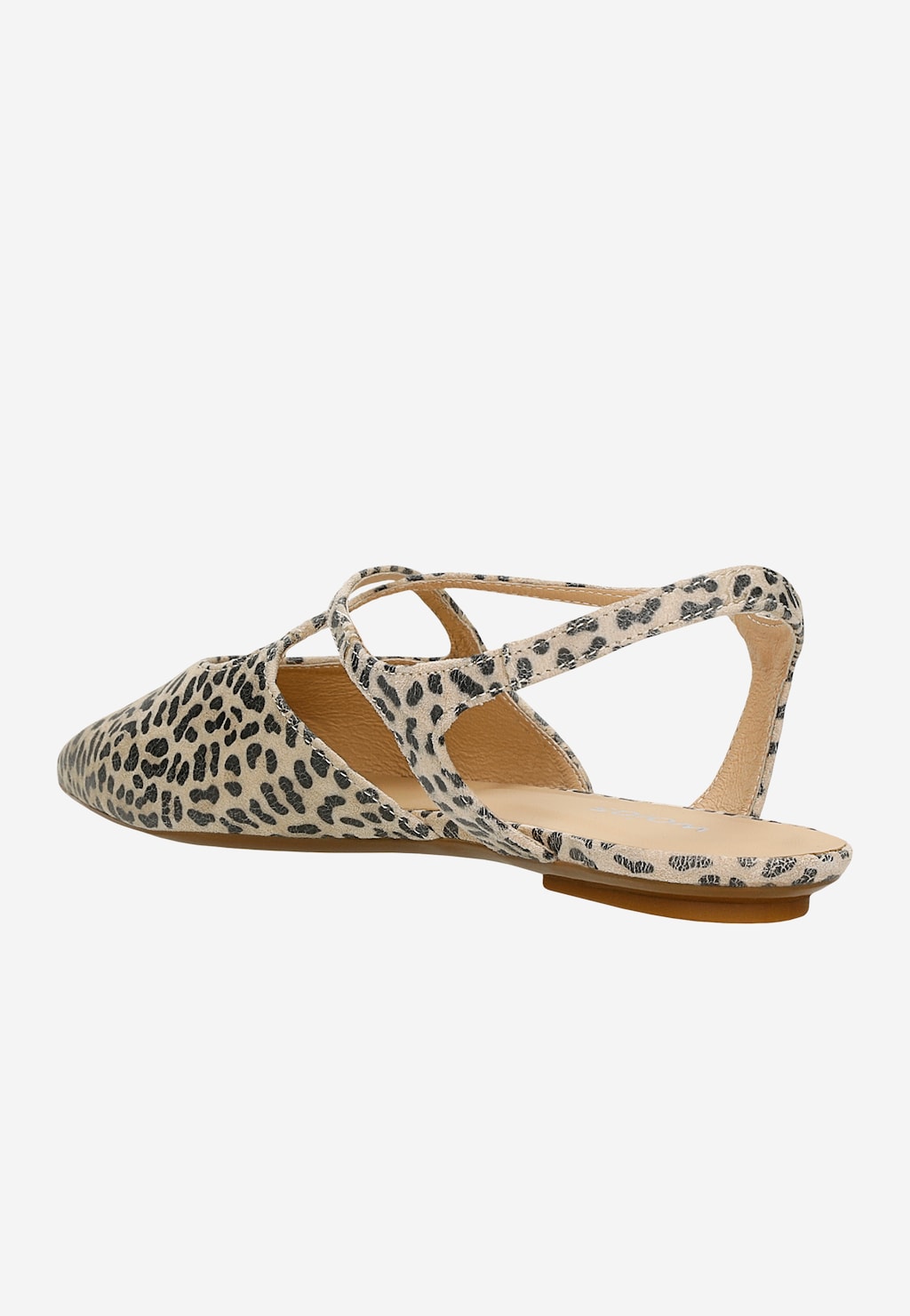 Béžovo-černé dámské polobotky s leopardím vzorem 46337-50 Widok 4