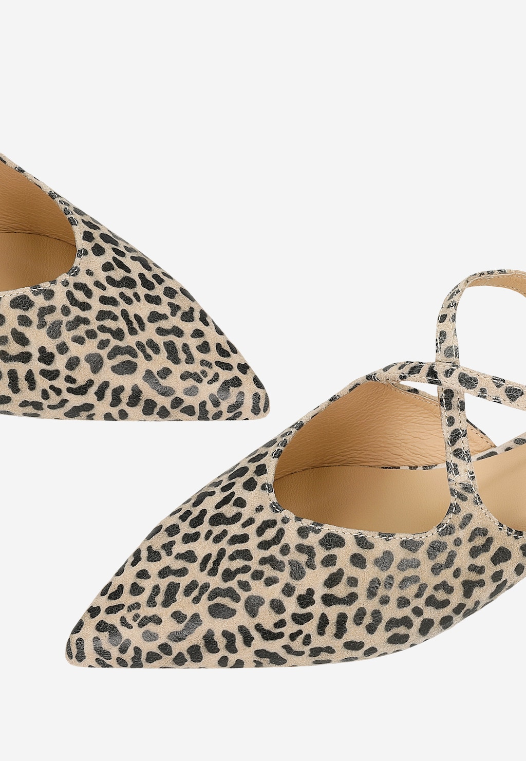 Béžovo-černé dámské polobotky s leopardím vzorem 46337-50 Widok 7