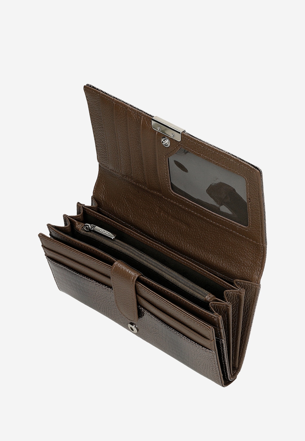 Velká béžová dámská peněženka z lakované kůže 91088-34 Widok 5