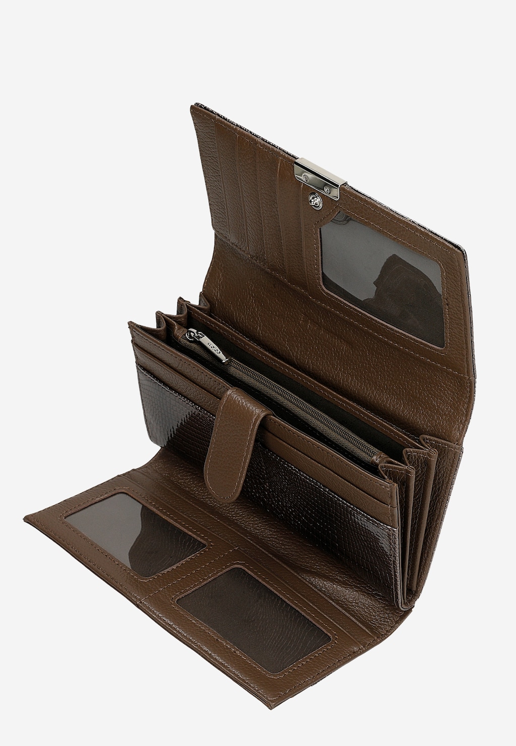 Velká béžová dámská peněženka z lakované kůže 91088-34 Widok 6