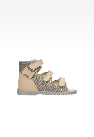 Beżowo-brązowe sandały profilaktyczne dla dziewczynki BARTEK 81803-025