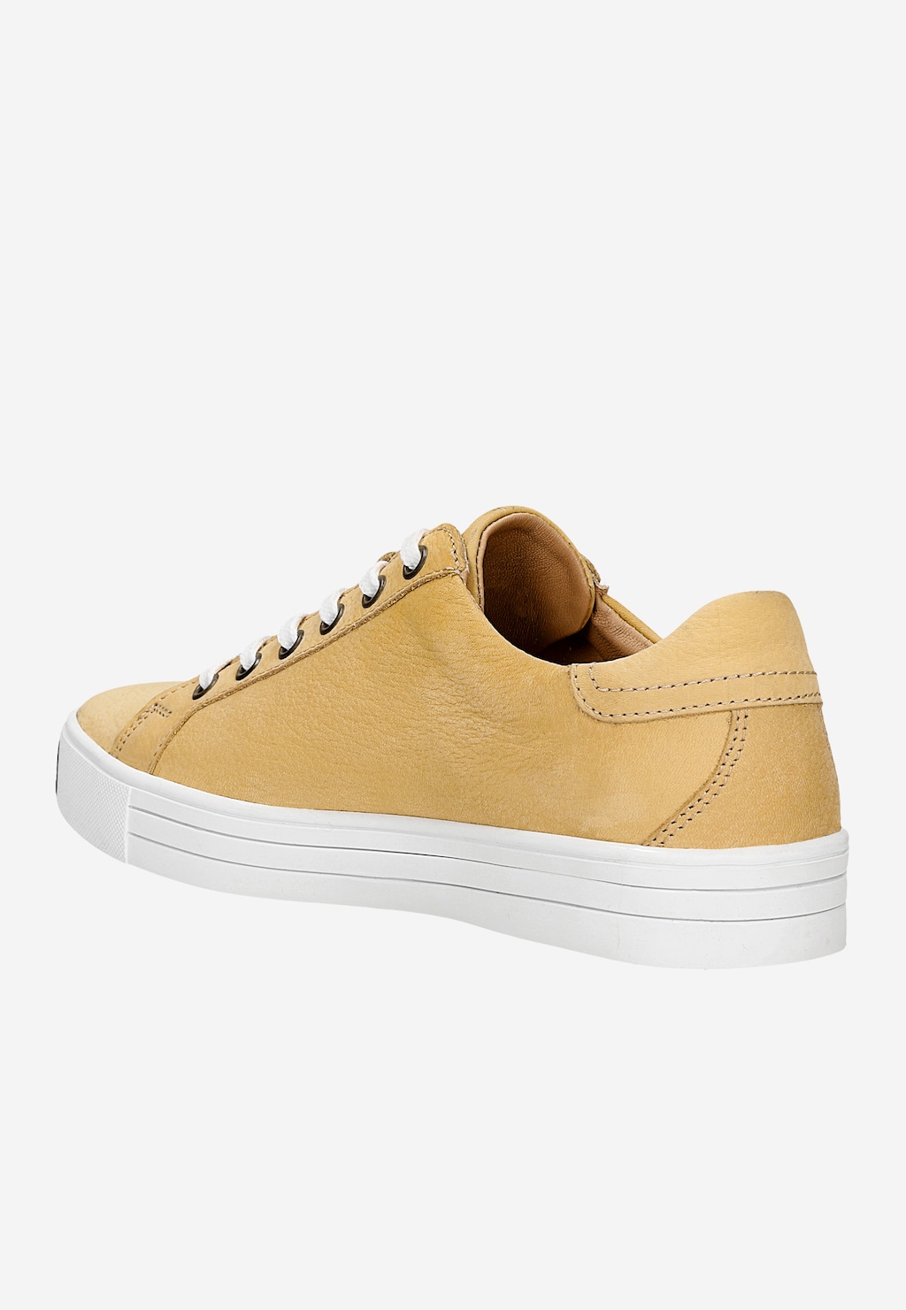 Béžové kožené tenisky pre ženy na bielej podrážke 46077-24 Widok 3