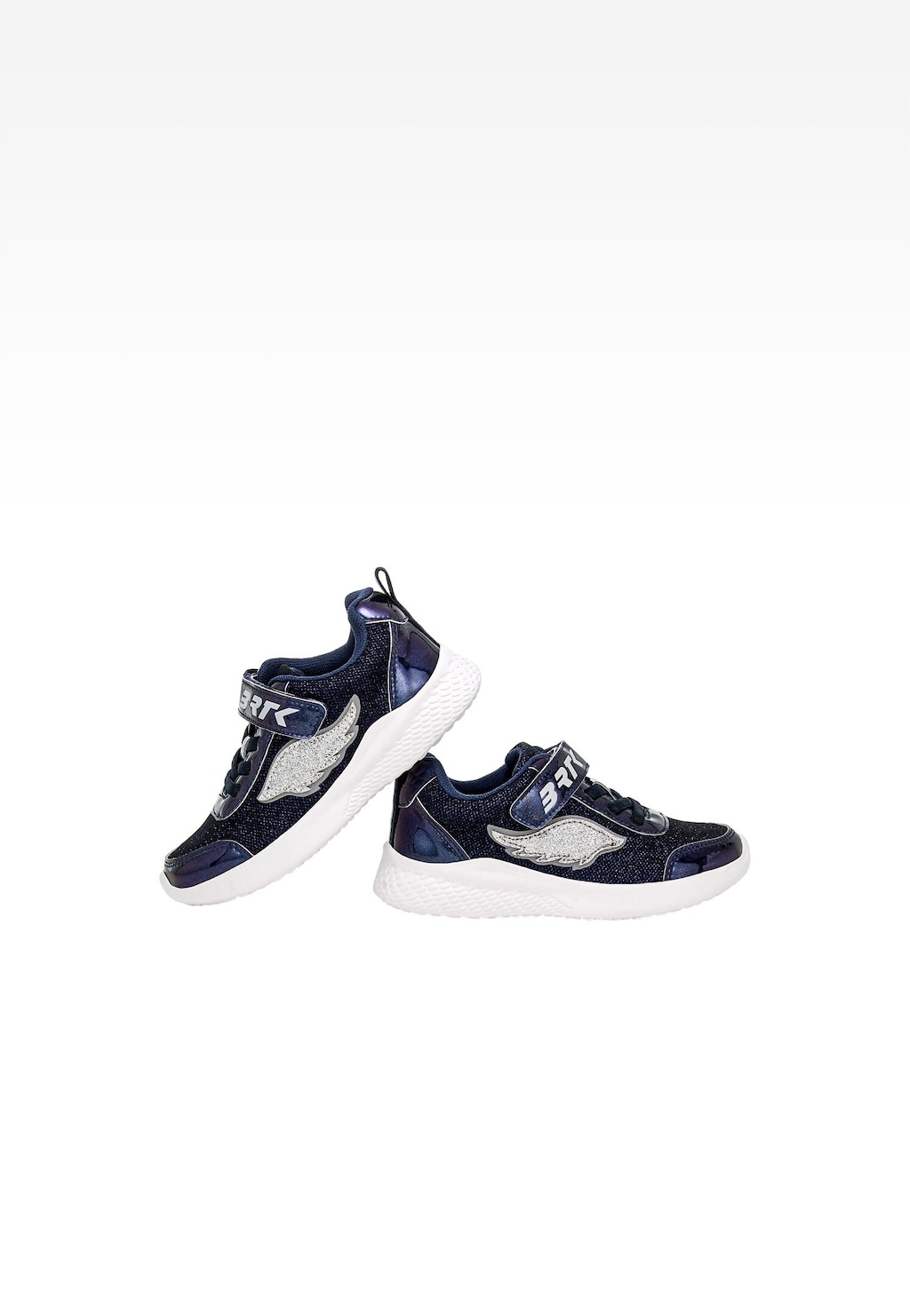 Tmavomodré trblietavé tenisky so striebornou aplikáciou krídla BARTEK 87004-16 Widok 7