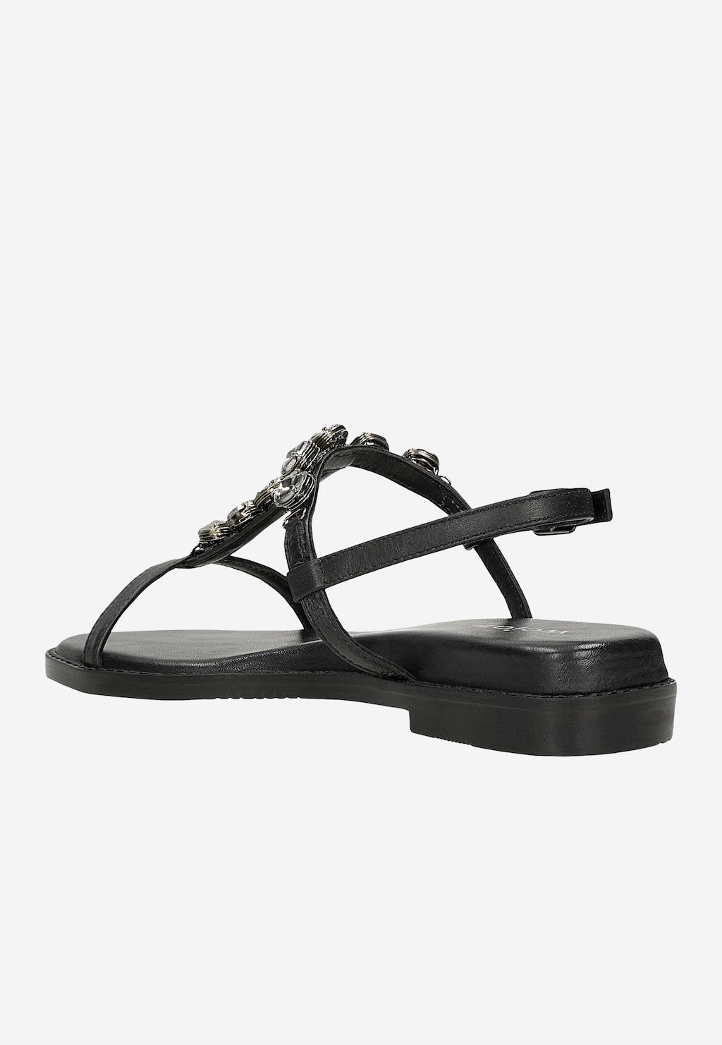 Dámské sandály z černé kůže s ozdobnou aplikací na podešvi 76228-51 Widok 3