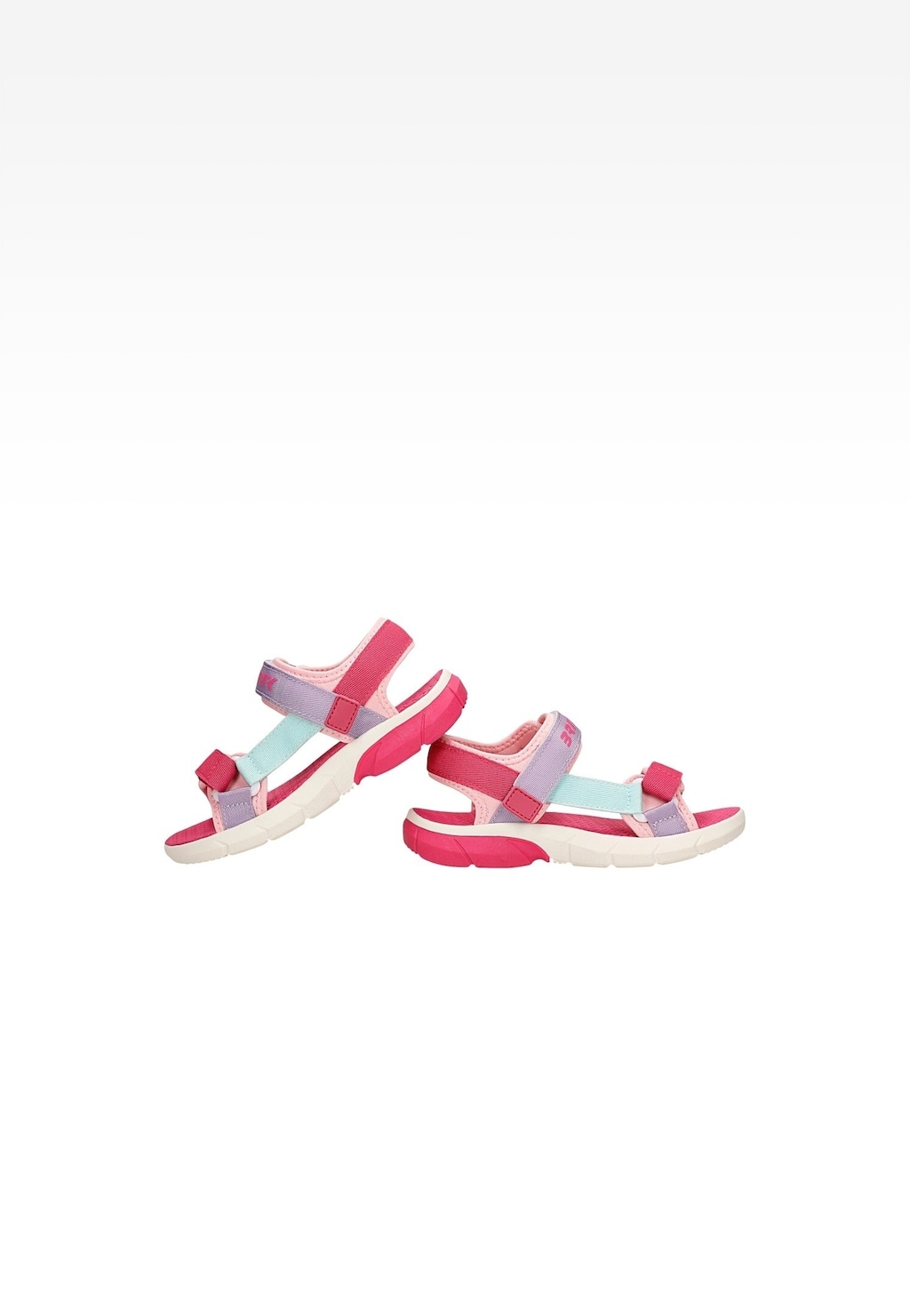 Ružové dievčenské sandále BARTEK s fialovými a modrými pásikmi 89001-15 Widok 6