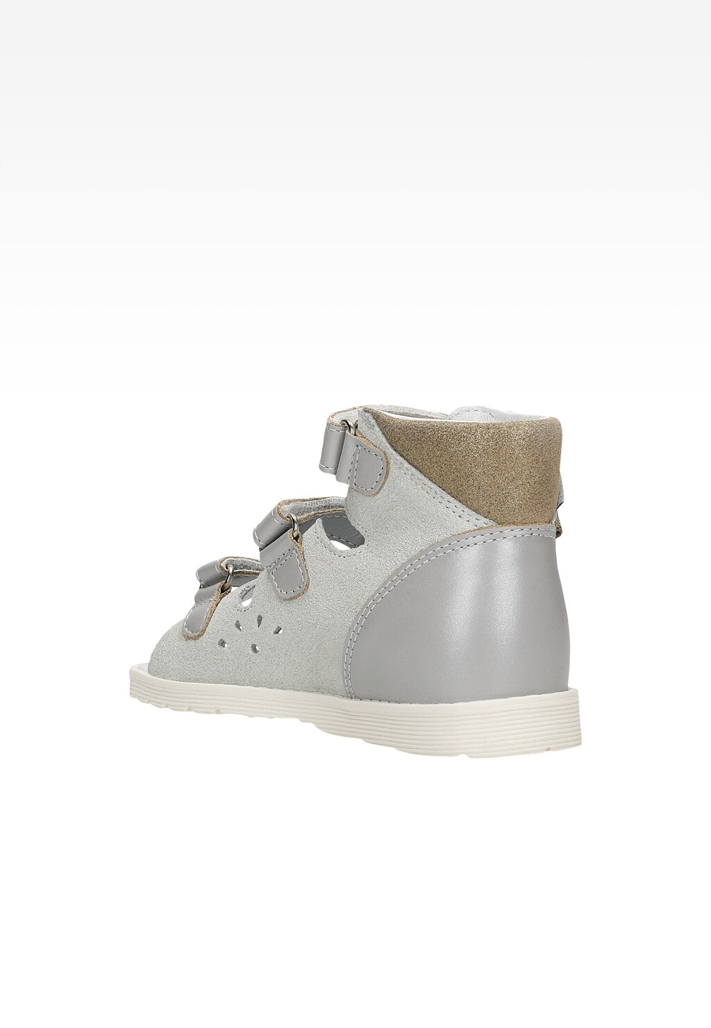 Popolavo-strieborné zatvorené sandále BARTEK 86803-028 Widok 3