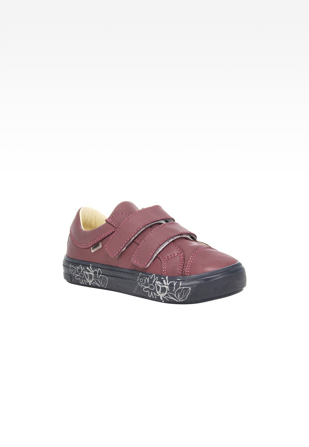 Ciemnoróżowe trampki dla dziewczynki z aplikacją kwiatów na podeszwie BARTEK 15125-07 Widok 2