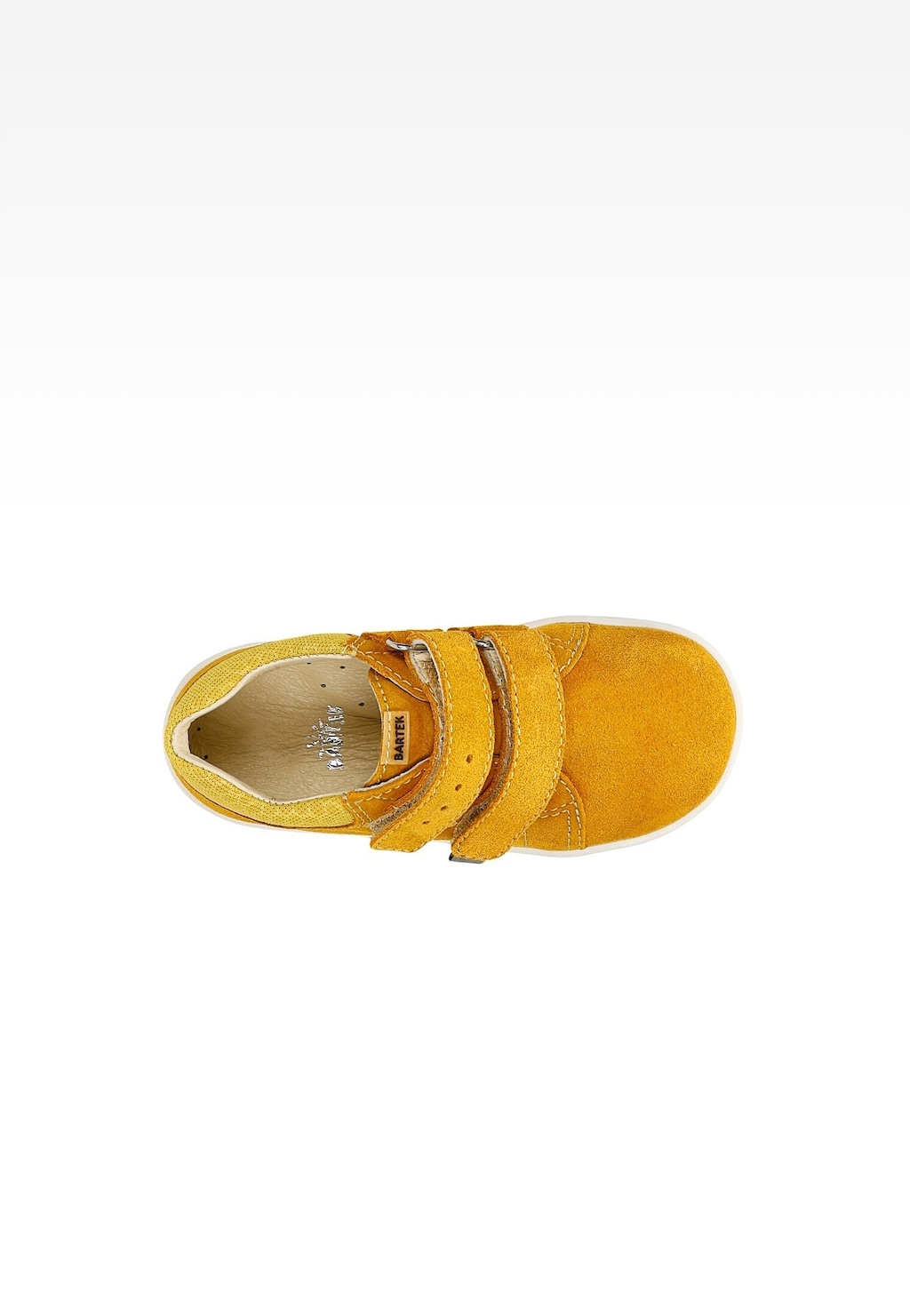 Žlté tenisky na bielej podrážke so zeleným spodkom 11042-07 Widok 4