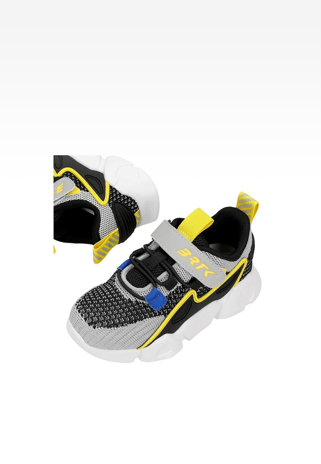 Černošedé síťované chlapecké tenisky se žlutými prvky BARTEK 87007-18 Widok 7