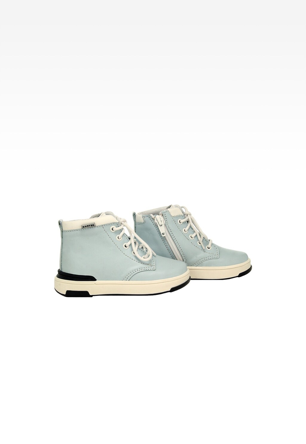 Błękitno-białe skórzane trampki BARTEK 1112104 Widok 7