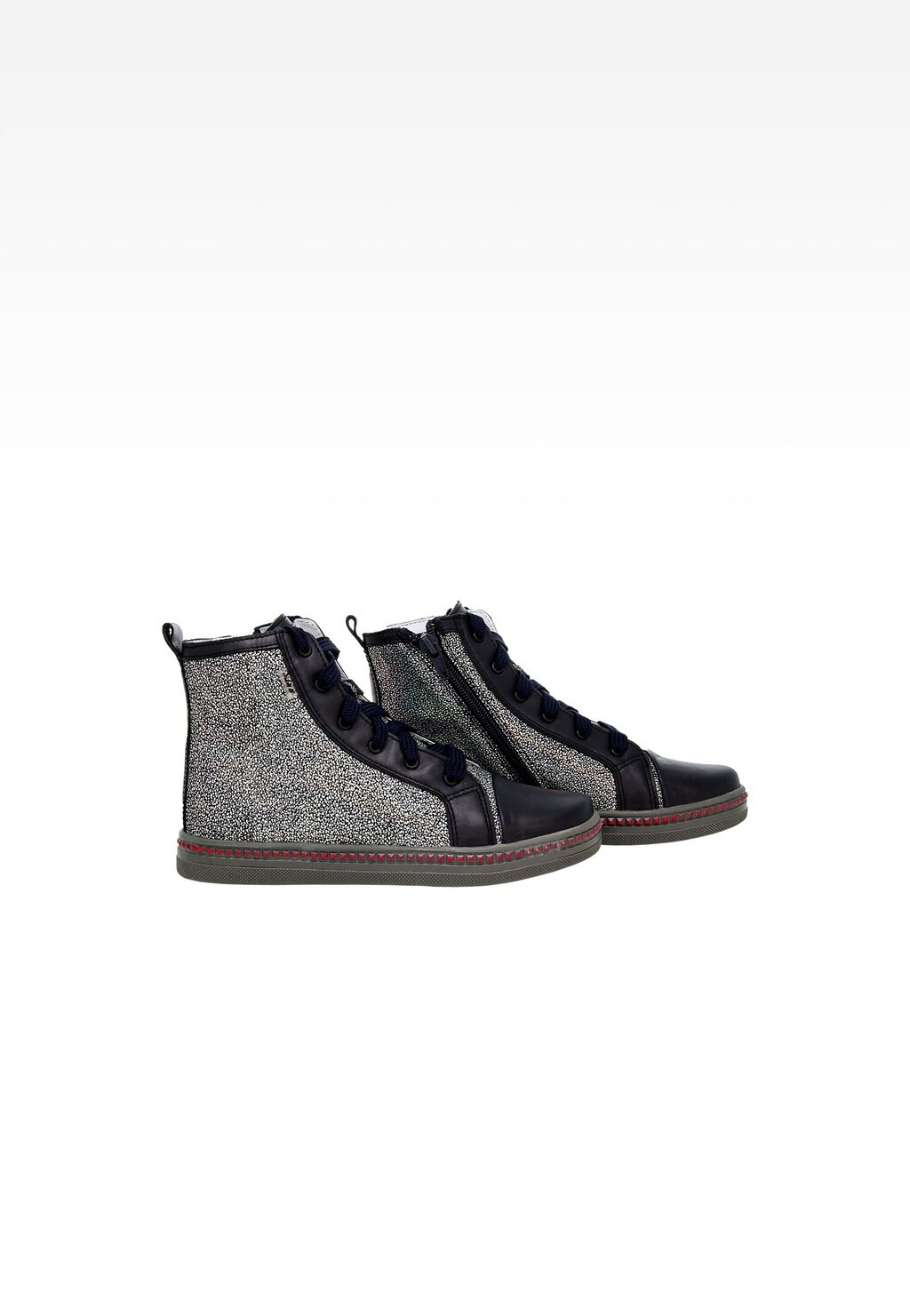 Námořnicky modré se stříbrnou dívčí kotníkové boty BARTEK 14133-05 Widok 8