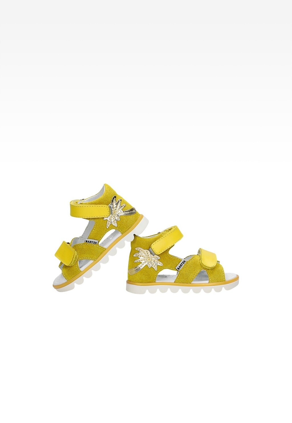 Žluté dívčí sandály BARTEK 11227017 s lesklou palmou Widok 6