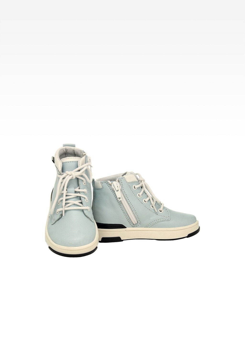 Błękitno-białe skórzane trampki BARTEK 1112104 Widok 6