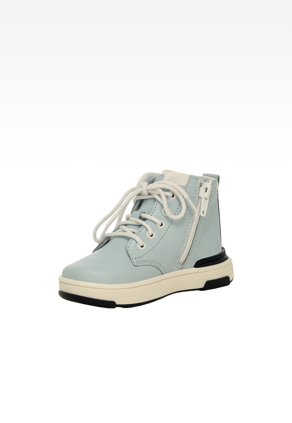 Błękitno-białe skórzane trampki BARTEK 1112104 Widok 3