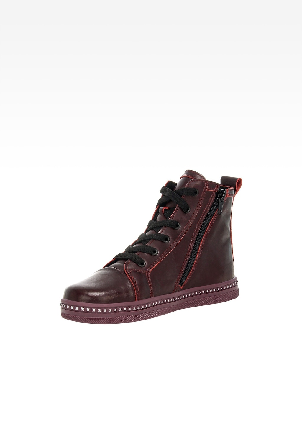 Bordové tenisky pro dívky s černými tkaničkami 14133-09 Widok 3