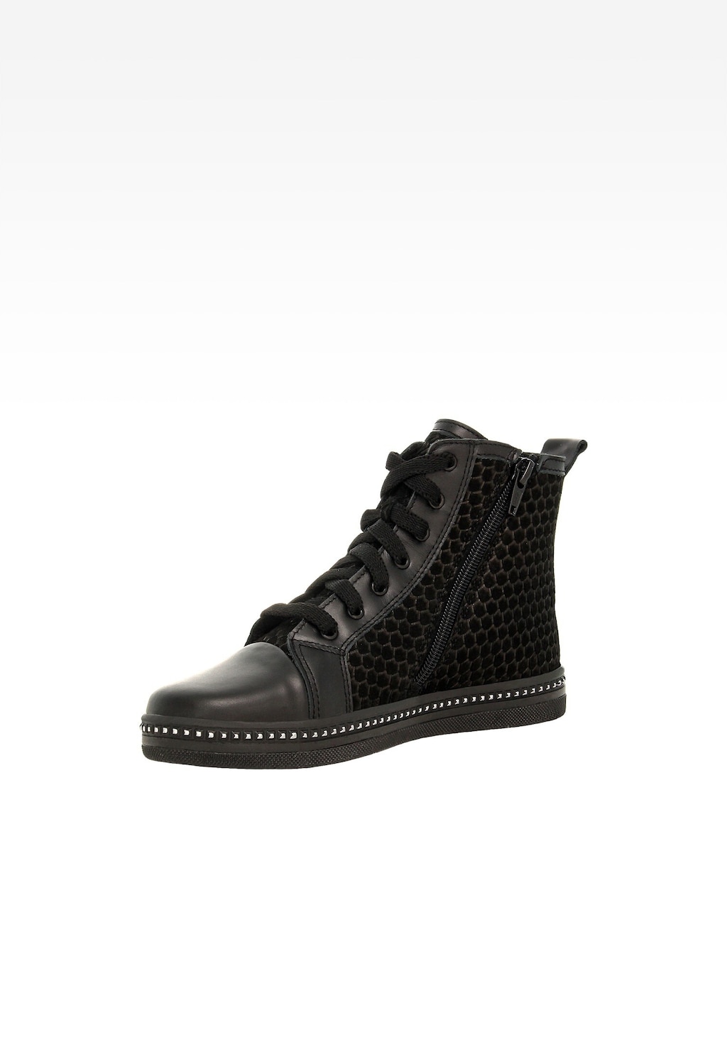 Čierne členkové topánky pre dievčatá z kombinovaných koží BARTEK 17133-01 Widok 3