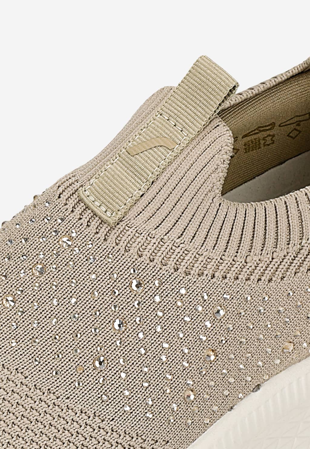 Béžové slip-on tenisky RELAKS s krystalky R46177-14 Widok 6