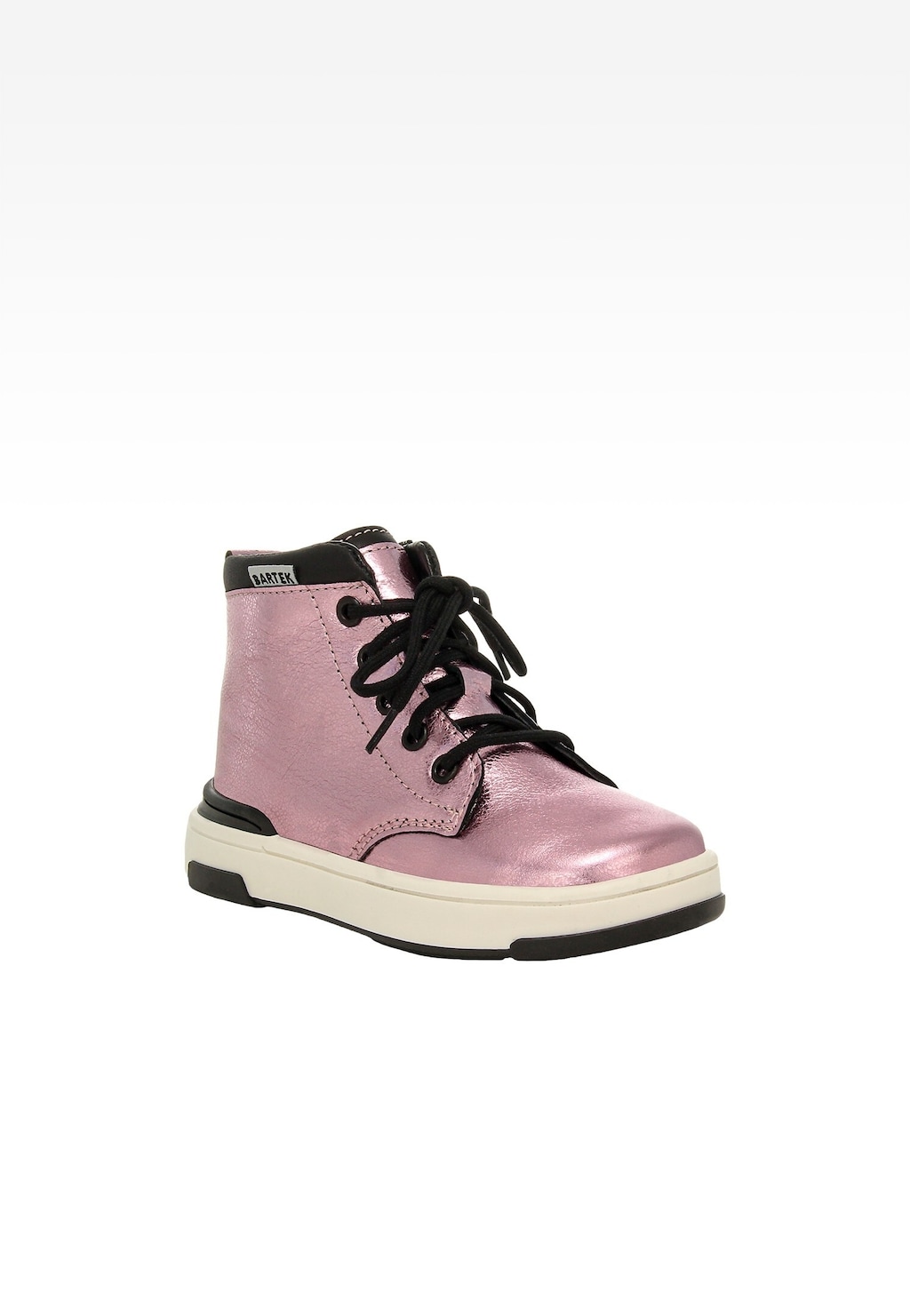 Dívčí kotníkové boty BARTEK v metalicky růžové barvě Widok 2