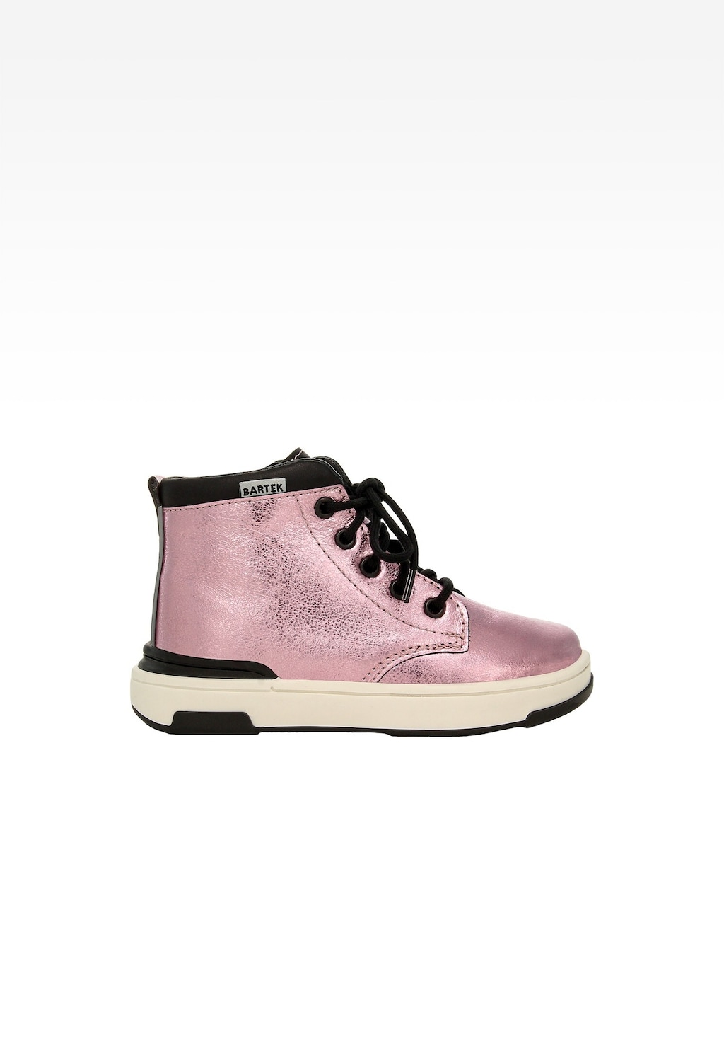 Dívčí kotníkové boty BARTEK v metalicky růžové barvě Widok 1