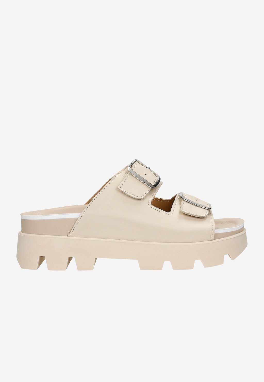 Béžové dámske šľapky s výraznou podrážkou 74105-54 Widok 2