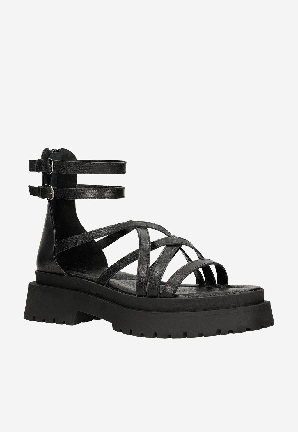 Czarne sandały damskie na platformie 76128-51 Widok 3