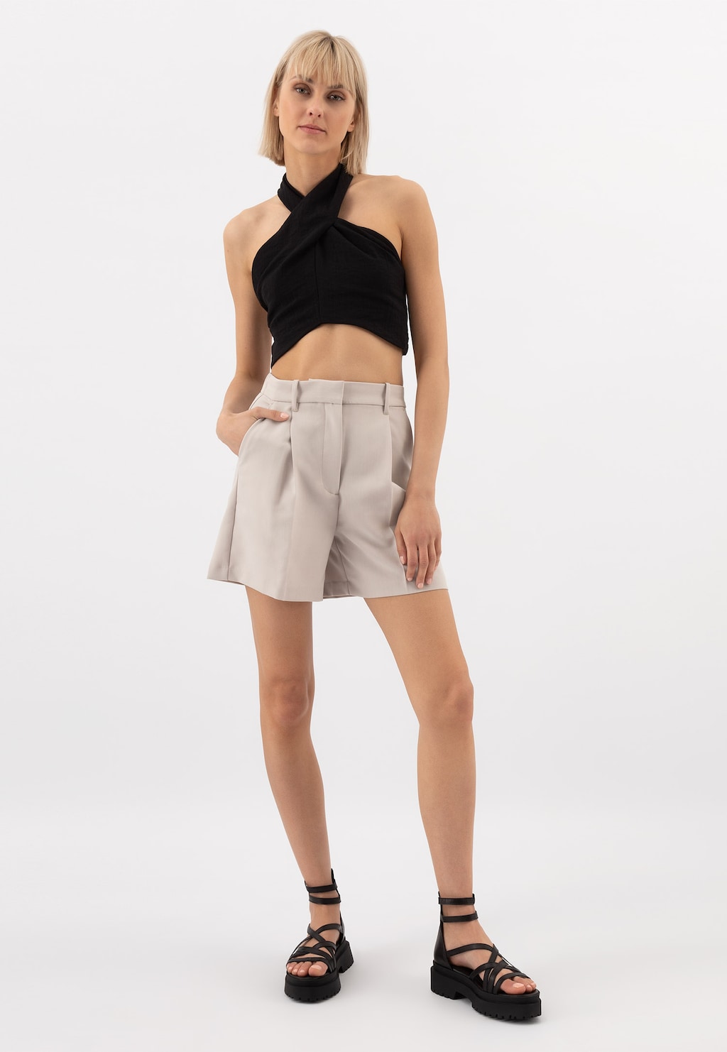 Czarne sandały damskie na platformie 76128-51 Widok 1