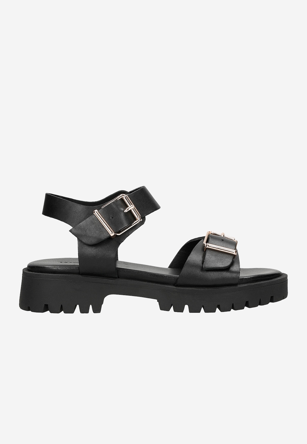 Czarne sandały damskie ze skóry licowej 76108-51 Widok 2