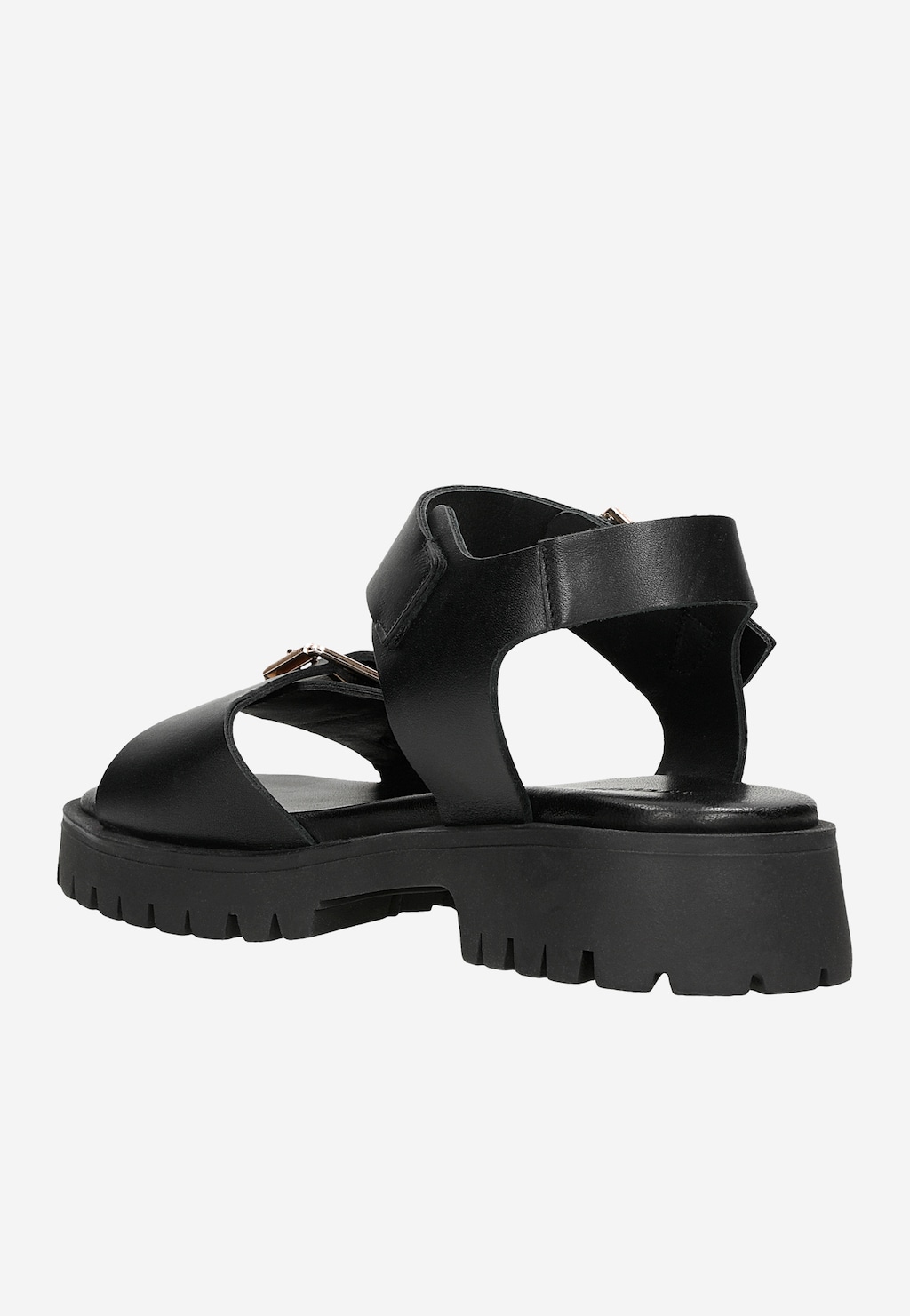 Czarne sandały damskie ze skóry licowej 76108-51 Widok 4