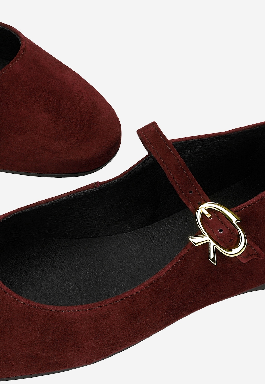 Bordové dámske balerínky s remienkom a ozdobnou prackou 44068-66 Widok 6