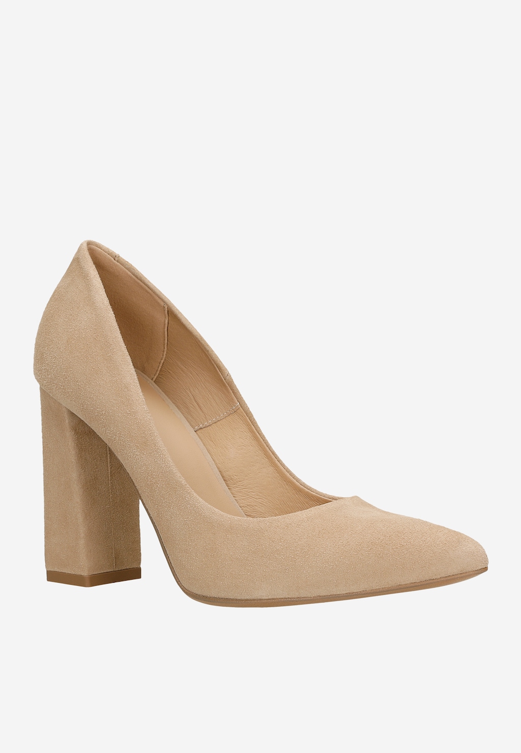 Beżowe czółenka damskie na wysokim słupku 35039-64 Widok 3