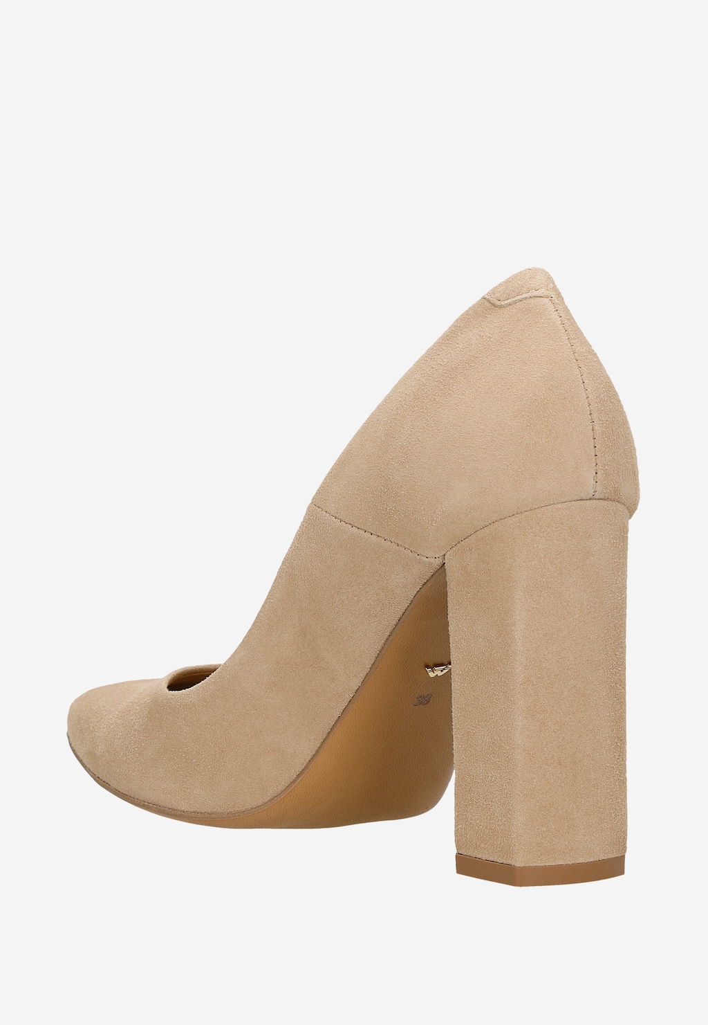 Beżowe czółenka damskie na wysokim słupku 35039-64 Widok 4