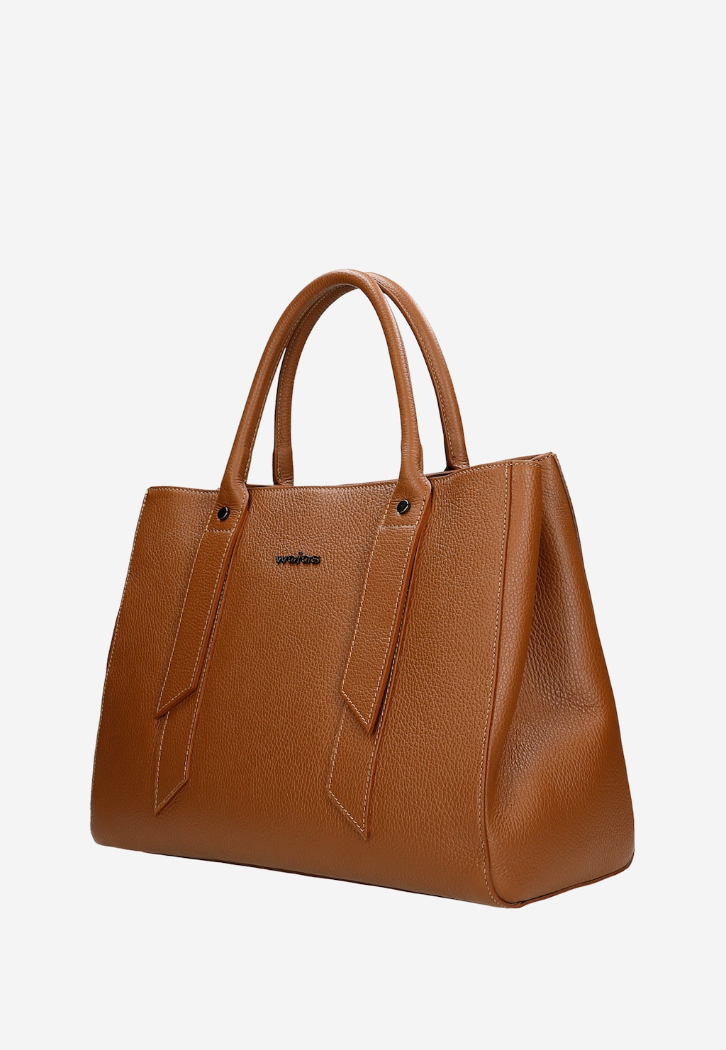 Hnedá kožená kabelka typu kufrík 80199-52 Widok 3