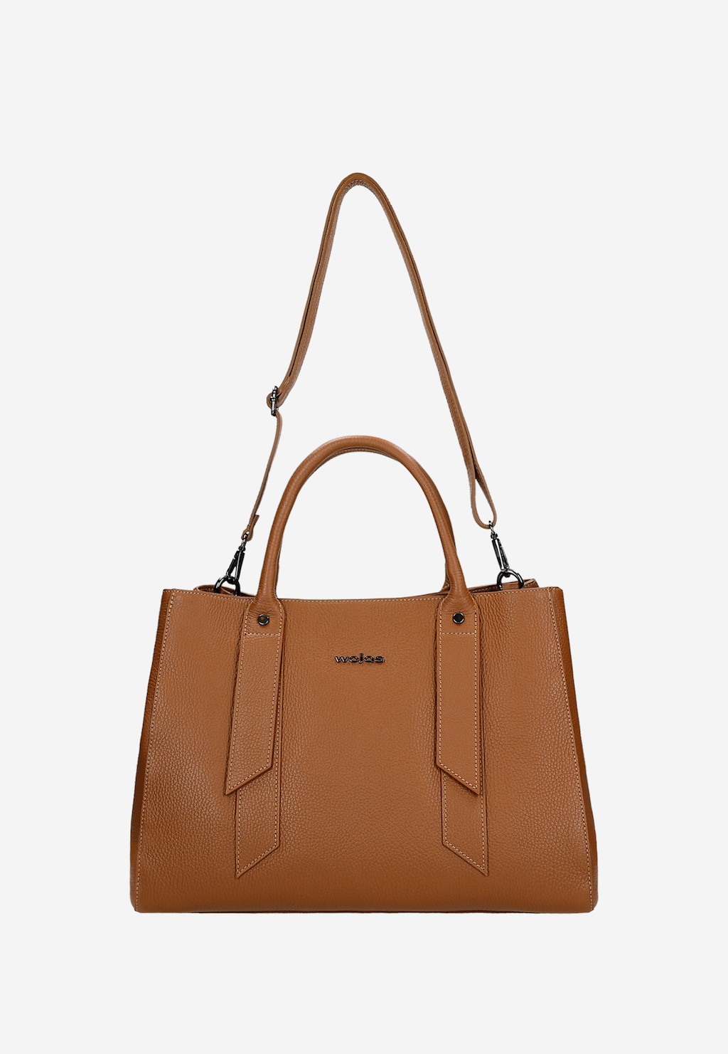 Hnedá kožená kabelka typu kufrík 80199-52 Widok 5