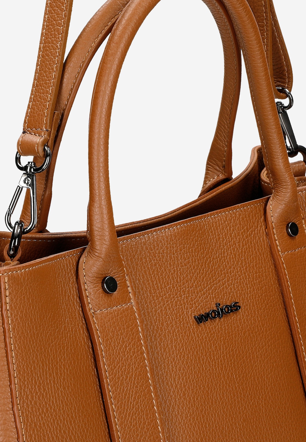 Hnedá kožená kabelka typu kufrík 80199-52 Widok 7