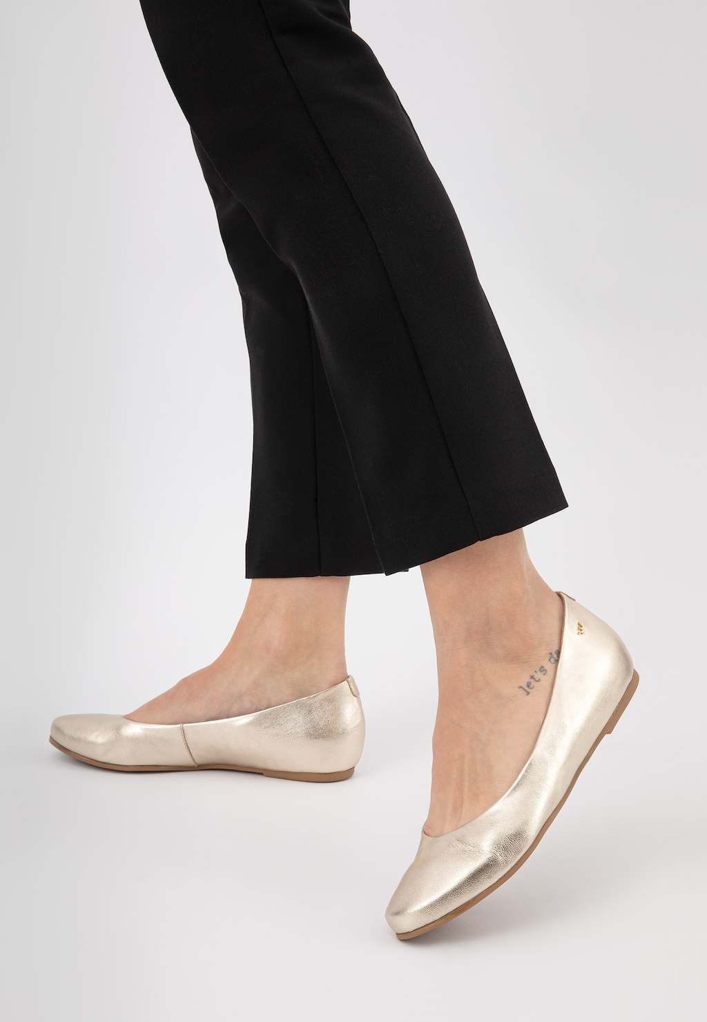 Baleriny damskie złoty metalik 44005-58 Widok 8