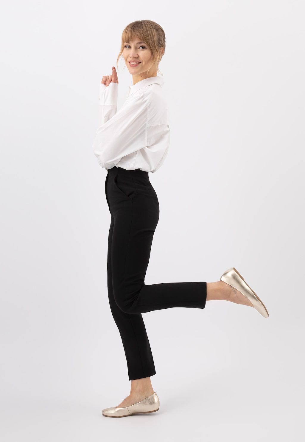 Baleriny damskie złoty metalik 44005-58 Widok 9